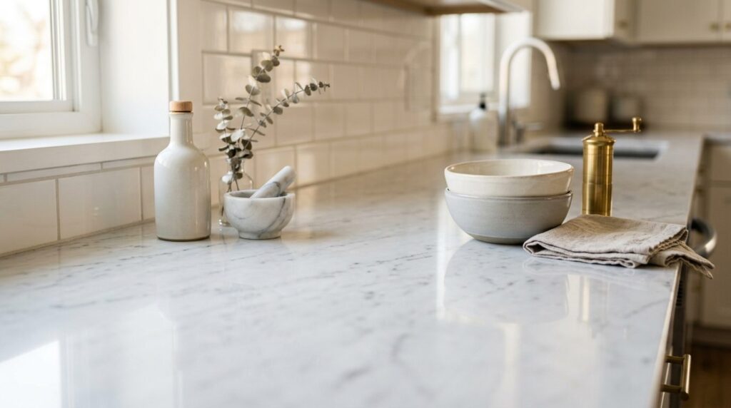 Close-up professional photograph of a freshly cleaned white