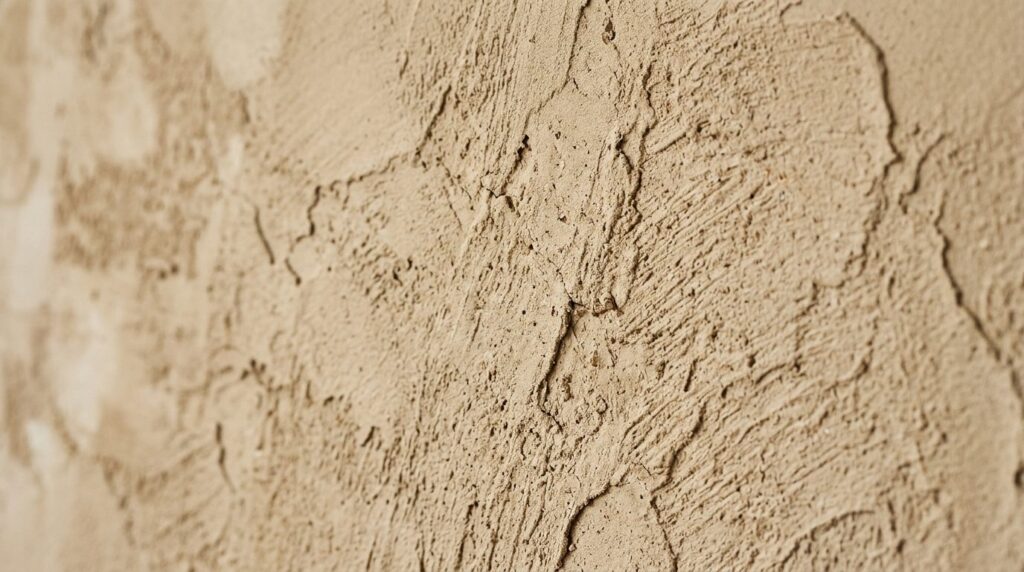 Close-up macro photography of clay chalk paint texture on wa