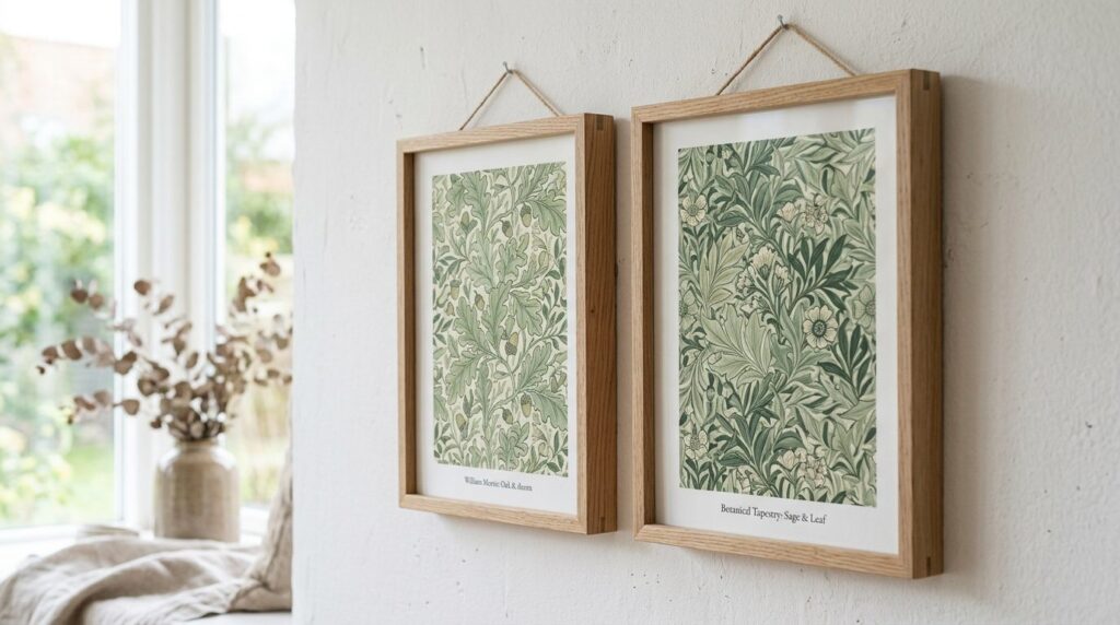Close-up professional photograph of botanical art prints fra